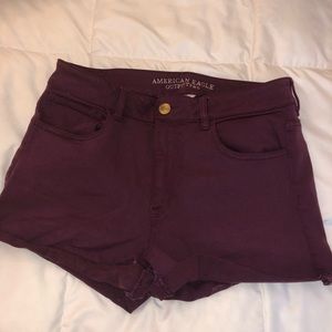 Maroon jean shorts